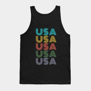 USA VINTAGE RETRO CLASSIC U.S.A INDEPENDENCE DAY 4TH JULY Tank Top